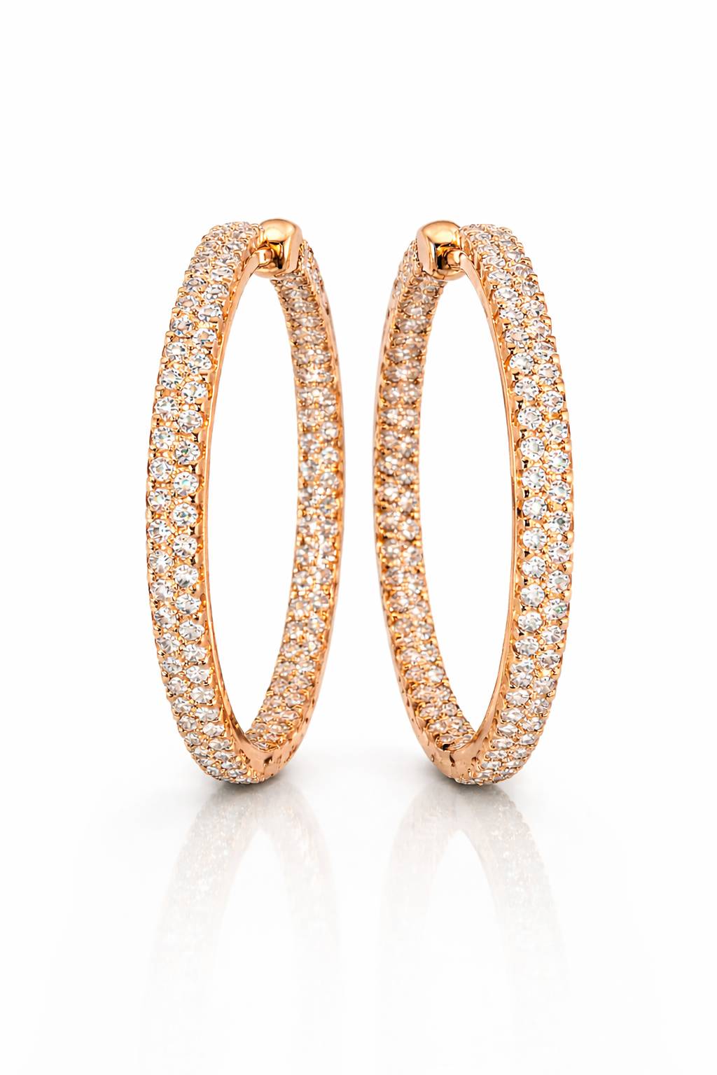 Inside Out Pavé Diamond Hoops