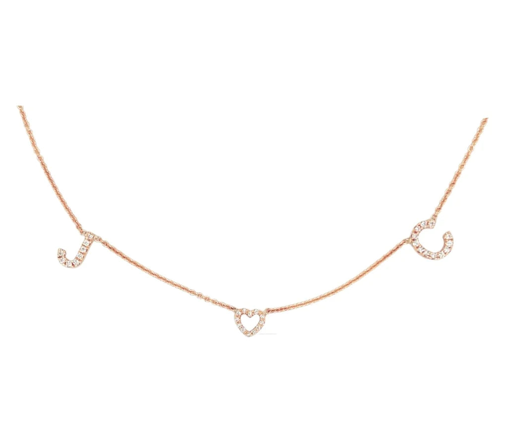 Double Initial Heart Necklace