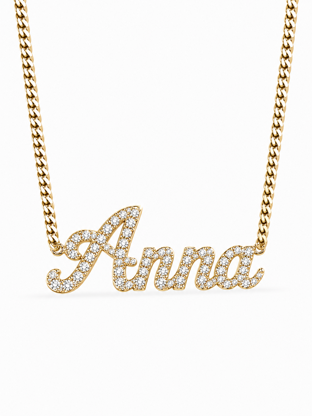 Chunky Curb Script Name Necklace