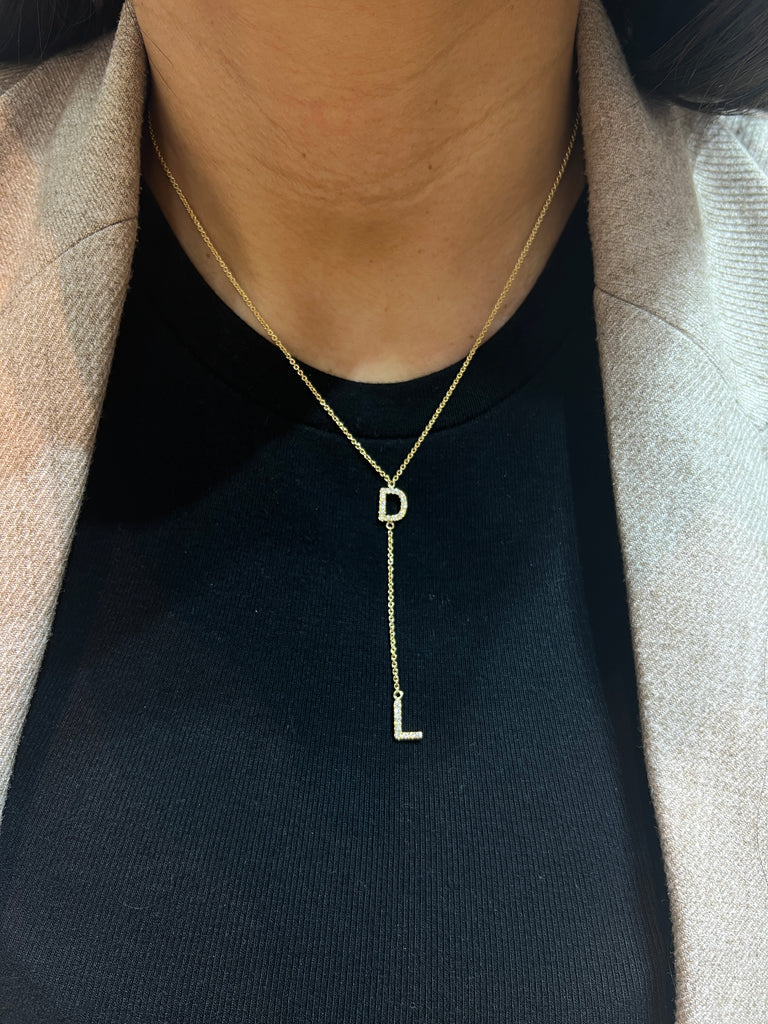Long Double Initial Necklace
