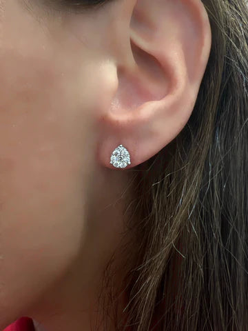 Pear-Shaped Illusion Stud Earrings