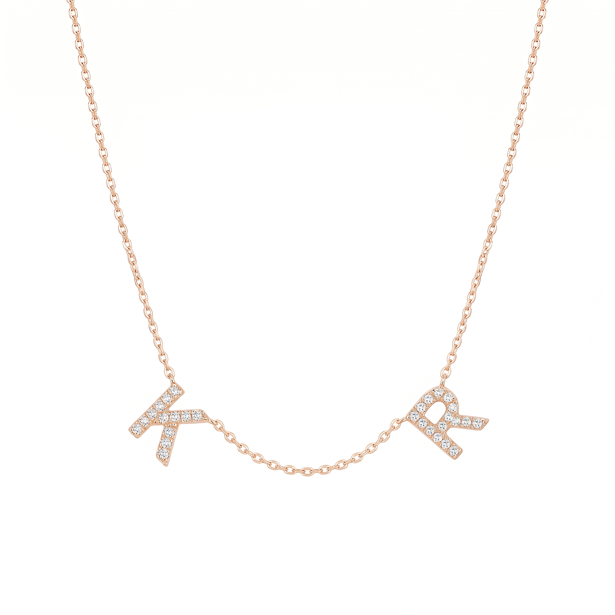 Two Mini Initials Necklace