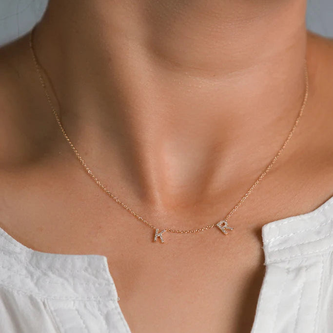 Two Mini Initials Necklace