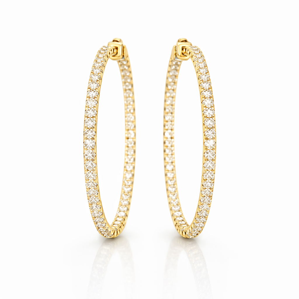 Classic Inside Out Diamond Hoops