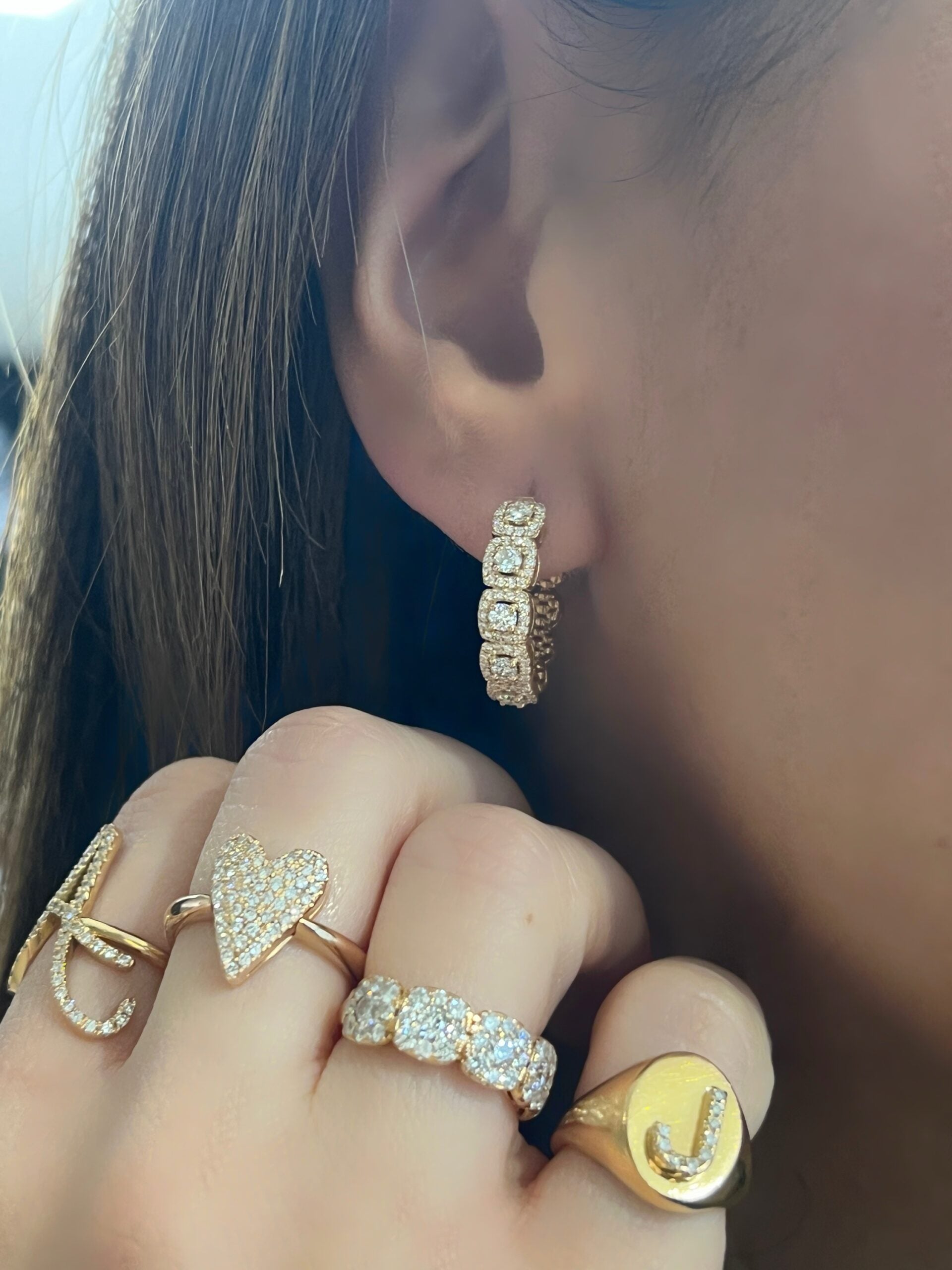 Square Diamond Hoops