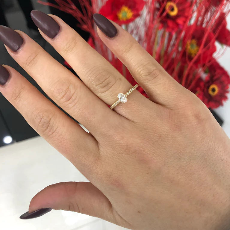 Cathedral Oval Cut Ring