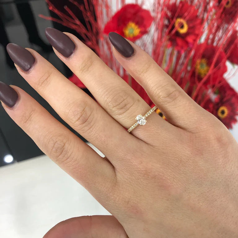 Cathedral Oval Cut Ring