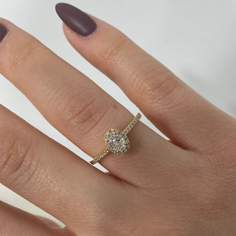 Petite Oval Halo Ring