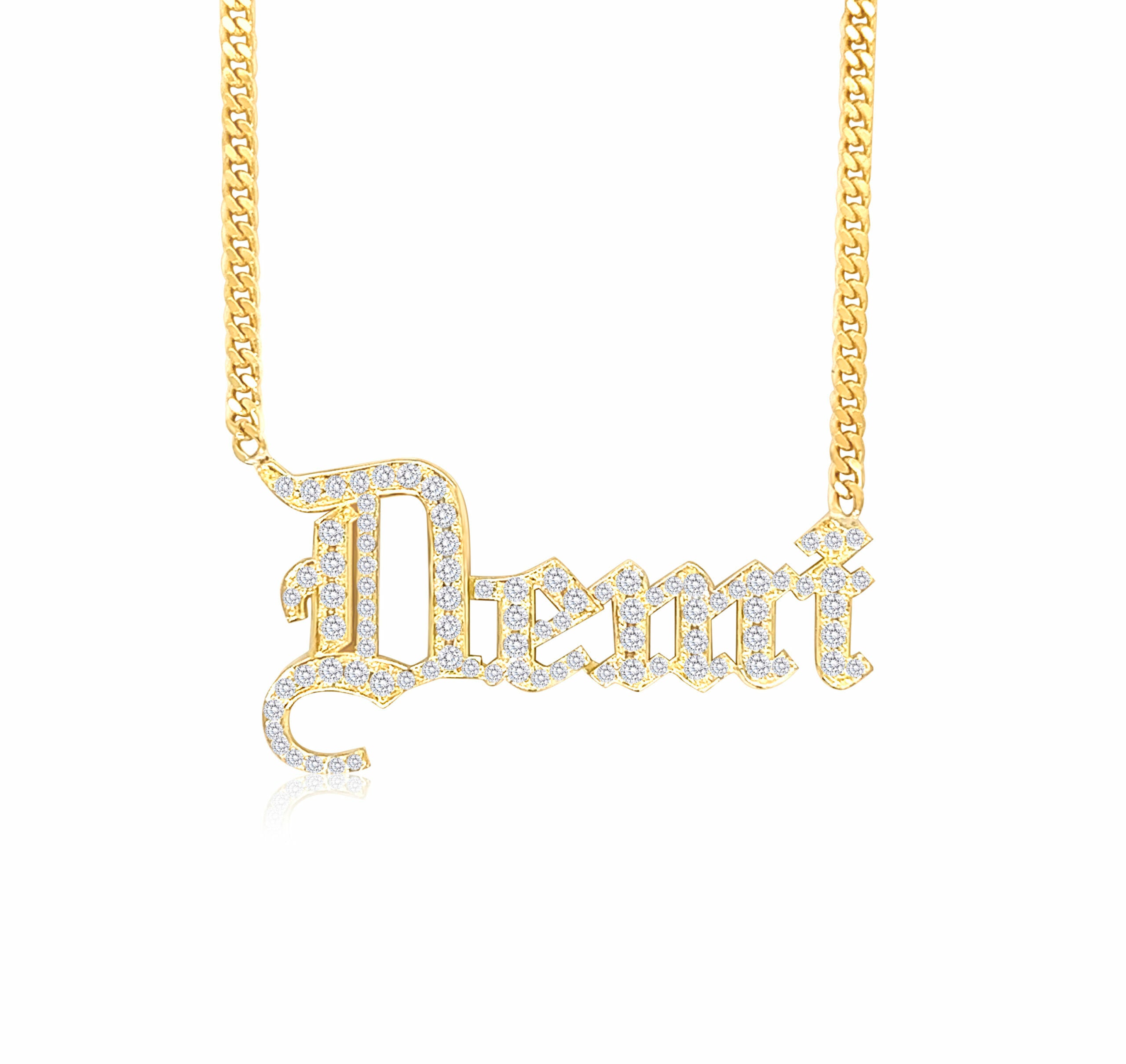 Old English Nameplate Necklace