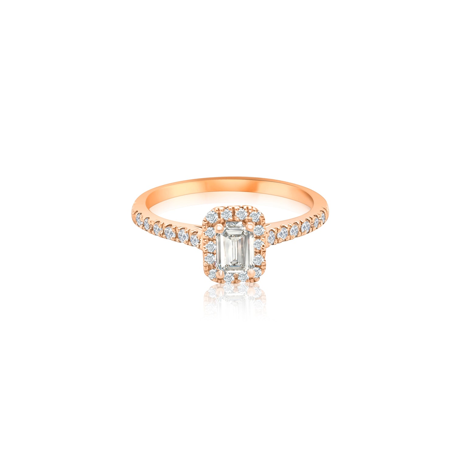 Emerald Halo Ring