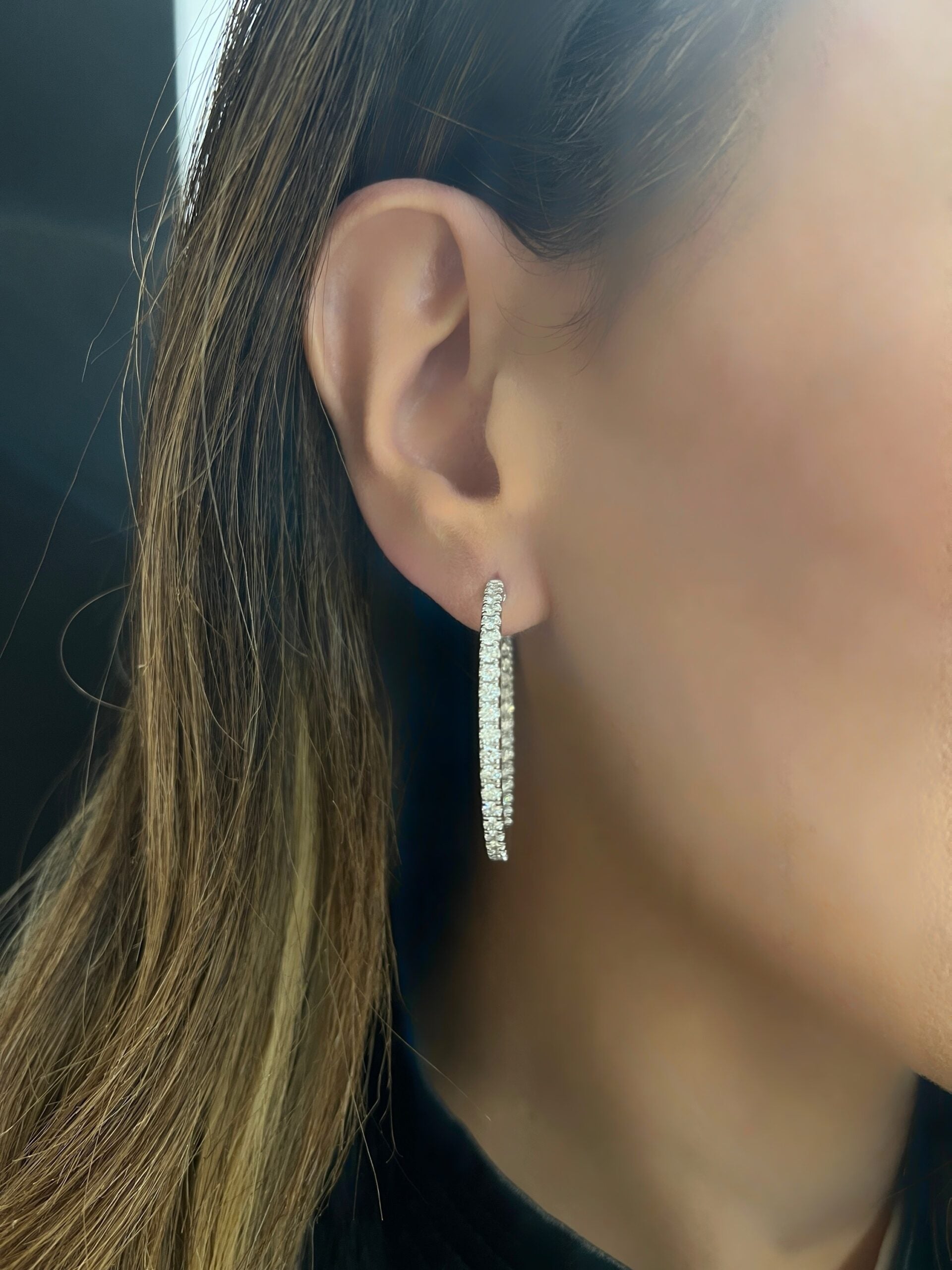 Classic Inside Out Diamond Hoops