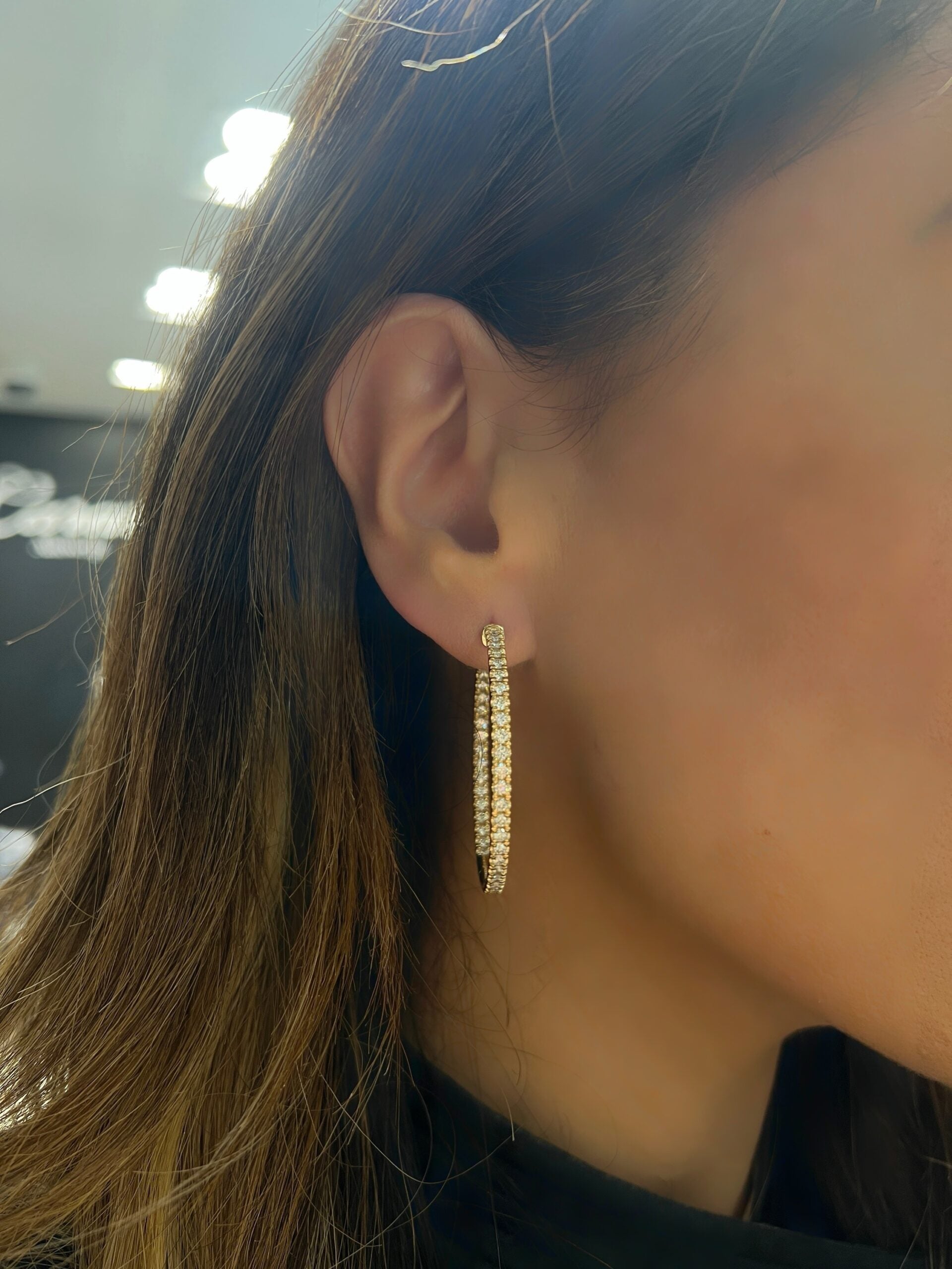 Classic Inside Out Diamond Hoops